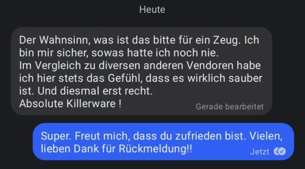 Rückmeldung eines Kunden via Signal