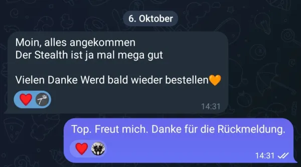 Rückmeldung eines Kunden via Telegram