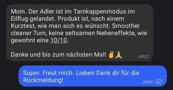 Rückmeldung eines Kunden via Signal