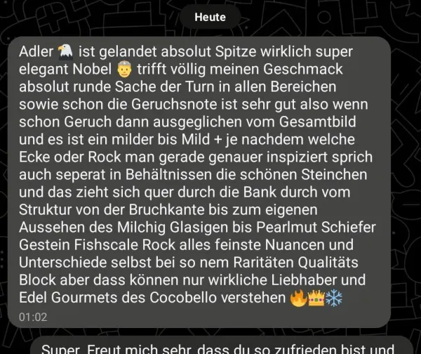 Rückmeldung eines Kunden via Threema