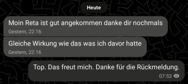 Rückmeldung eines Kunden via Threema