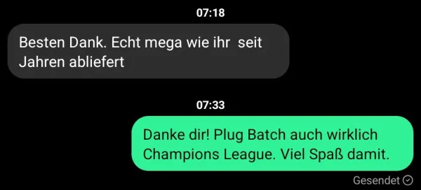 Rückmeldung eines Kunden via Session