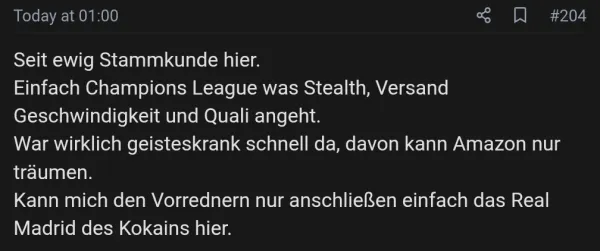 Rückmeldung eines Kunden via Forum