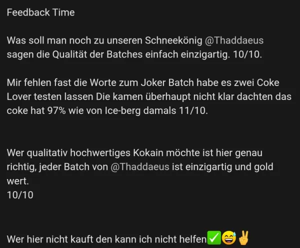 Rückmeldung eines Kunden via Forum