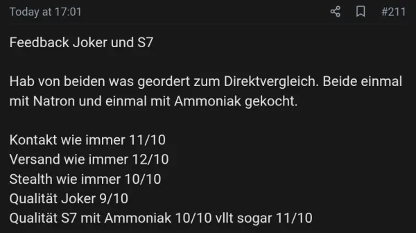 Rückmeldung eines Kunden via Forum