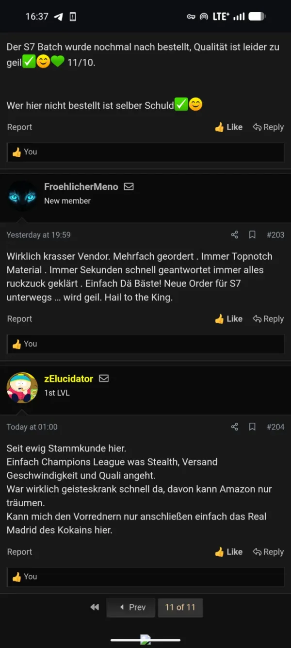 Rückmeldung eines Kunden via Forum