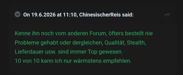 Rückmeldung eines Kunden via Forum