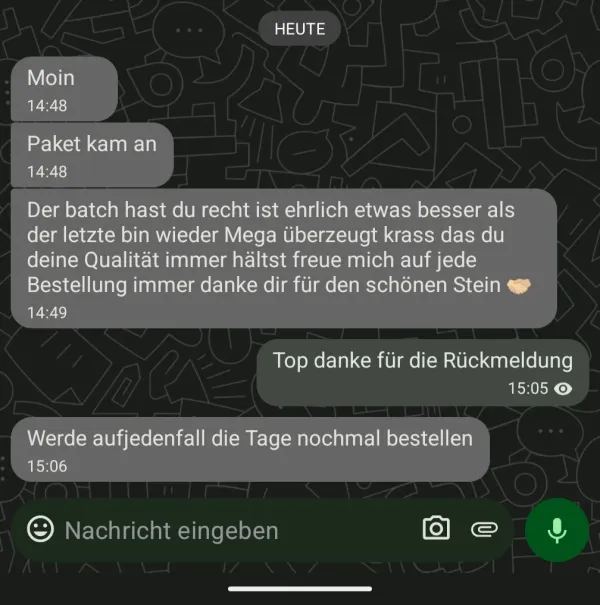 Rückmeldung eines Kunden via Threema
