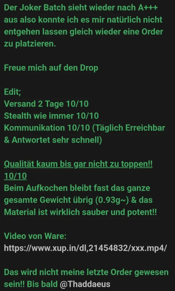 Rückmeldung eines Kunden via Forum