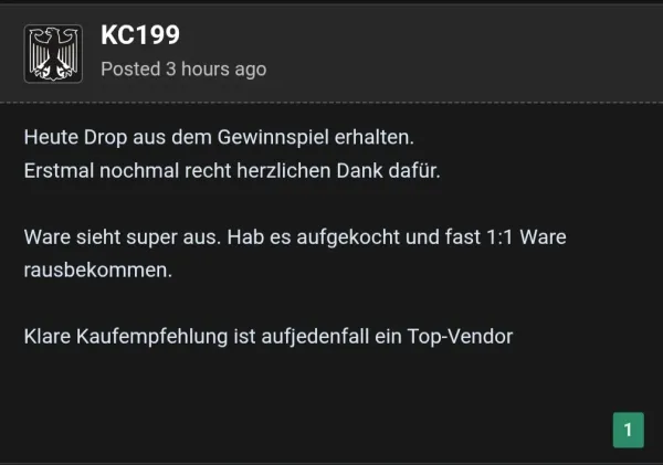 Rückmeldung eines Kunden via Forum