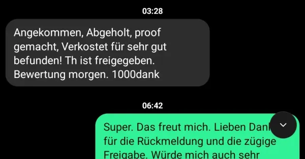 Rückmeldung eines Kunden via Session