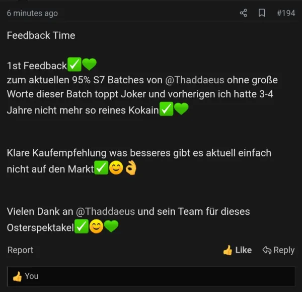 Rückmeldung eines Kunden via Forum