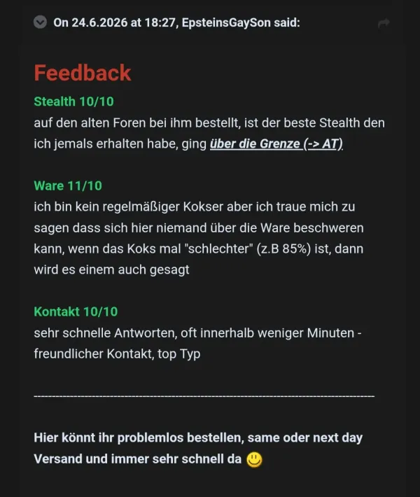 Rückmeldung eines Kunden via Forum