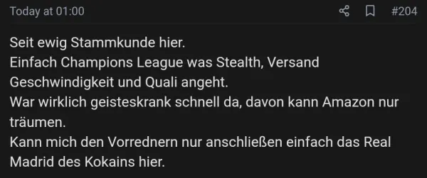 Rückmeldung eines Kunden via Forum