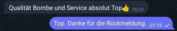 Rückmeldung eines Kunden via Telegram