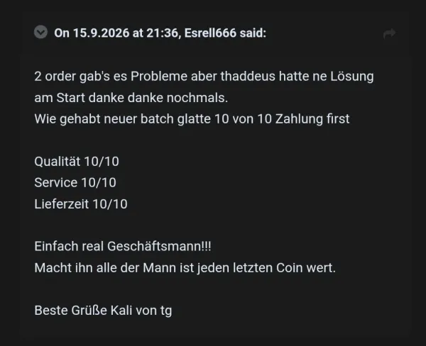 Rückmeldung eines Kunden via Forum