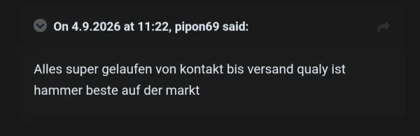 Rückmeldung eines Kunden via Forum
